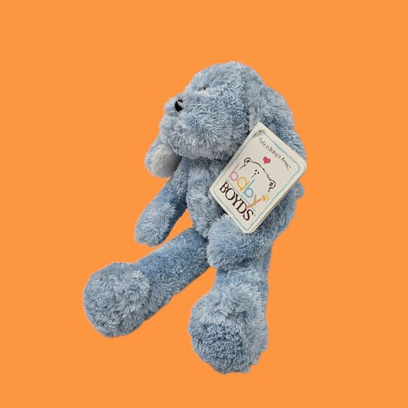 Rare Vintage NEW 10" Baby Boyds "Little Max" Squeaker Blue Dog Plush (1988-2002) - Picture 8 of 16